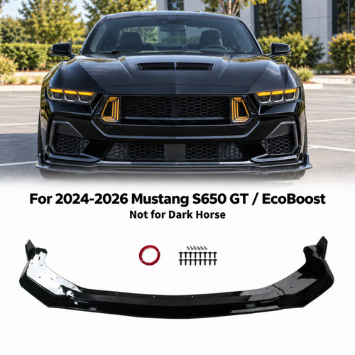 Gloss black front bumper - black,