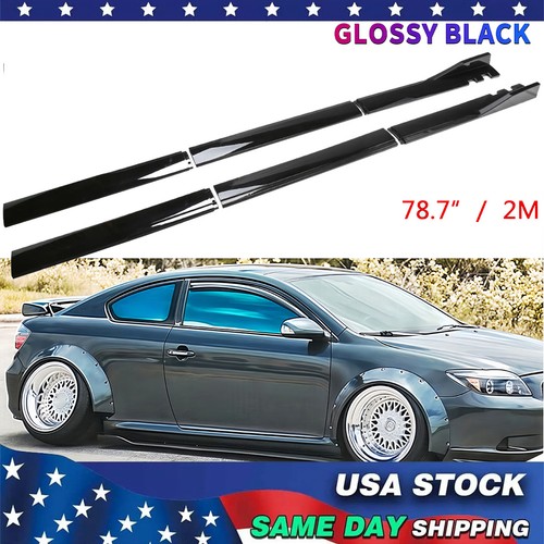 Gloss black side skirts - 78.7",